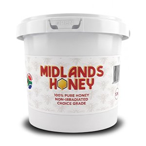 Tub of raw honey from Midlands Honey