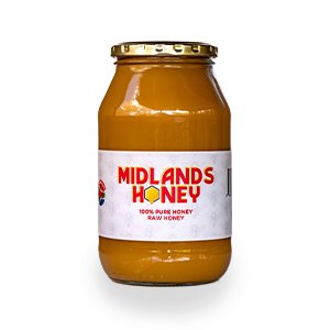 Jar of raw honey from Midlands Honey